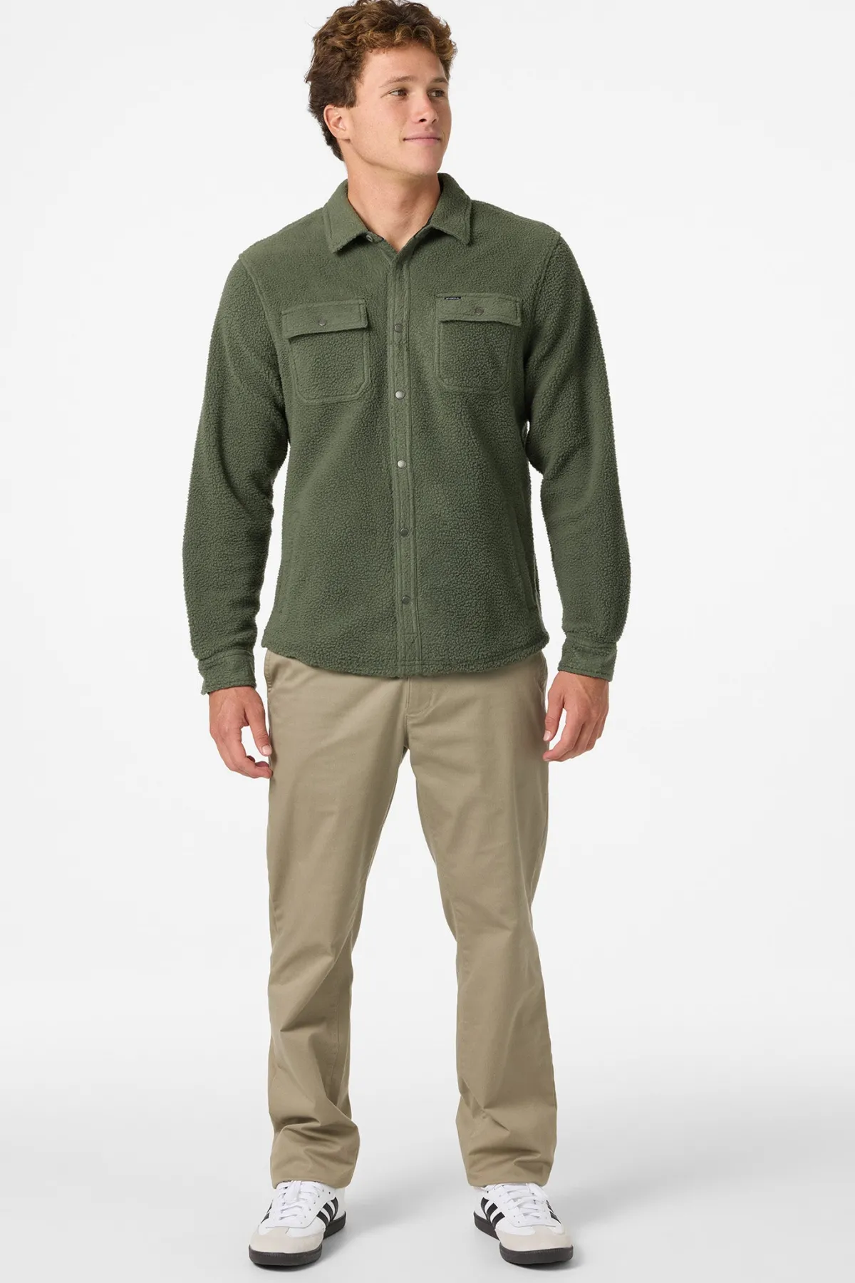 Hoodies & Fleece^O'Neill Glacier High Pile Overshirt Superfleece Standard Fit Long Sleeve Shirt - | dark olive