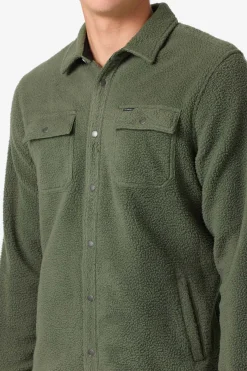 Hoodies & Fleece^O'Neill Glacier High Pile Overshirt Superfleece Standard Fit Long Sleeve Shirt - | dark olive