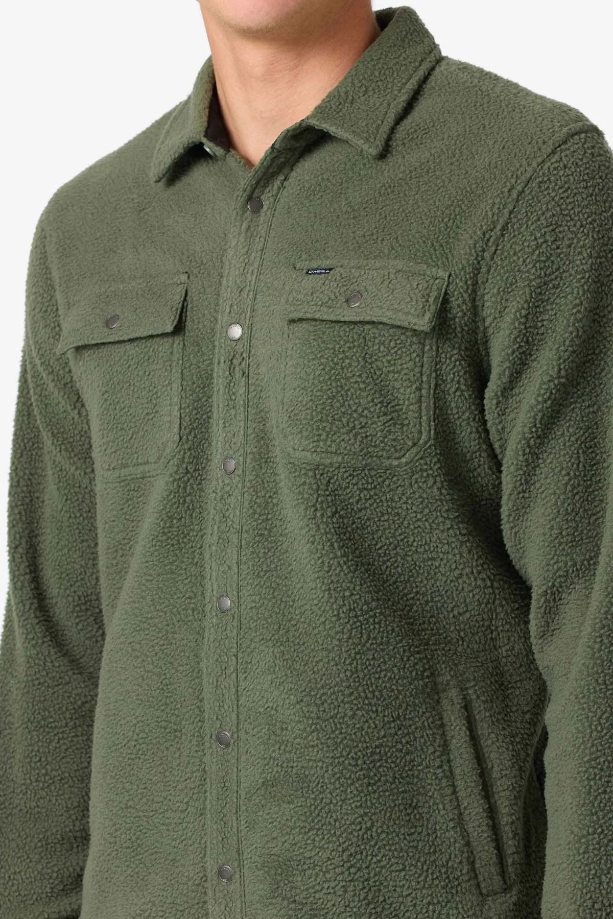 Hoodies & Fleece^O'Neill Glacier High Pile Overshirt Superfleece Standard Fit Long Sleeve Shirt - | dark olive