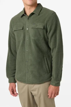 Hoodies & Fleece^O'Neill Glacier High Pile Overshirt Superfleece Standard Fit Long Sleeve Shirt - | dark olive