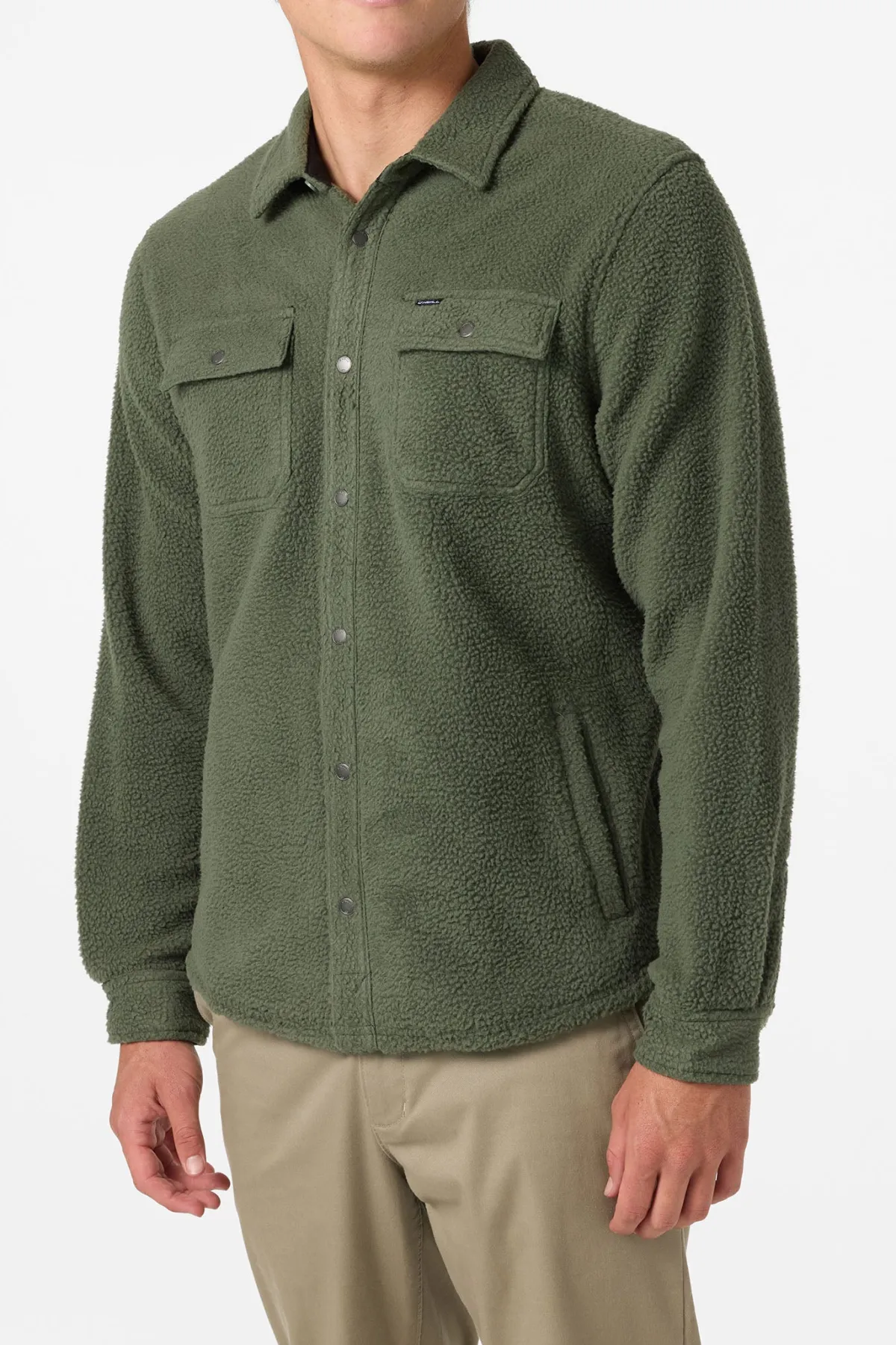 Hoodies & Fleece^O'Neill Glacier High Pile Overshirt Superfleece Standard Fit Long Sleeve Shirt - | dark olive