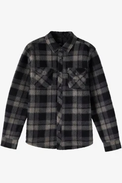Shirts & Flannels^O'Neill Glacier Plaid High Pile Superfleece Standard Fit Long Sleeve Shirt - | phantom