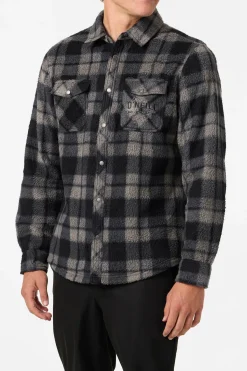 Shirts & Flannels^O'Neill Glacier Plaid High Pile Superfleece Standard Fit Long Sleeve Shirt - | phantom