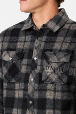 Shirts & Flannels^O'Neill Glacier Plaid High Pile Superfleece Standard Fit Long Sleeve Shirt - | phantom