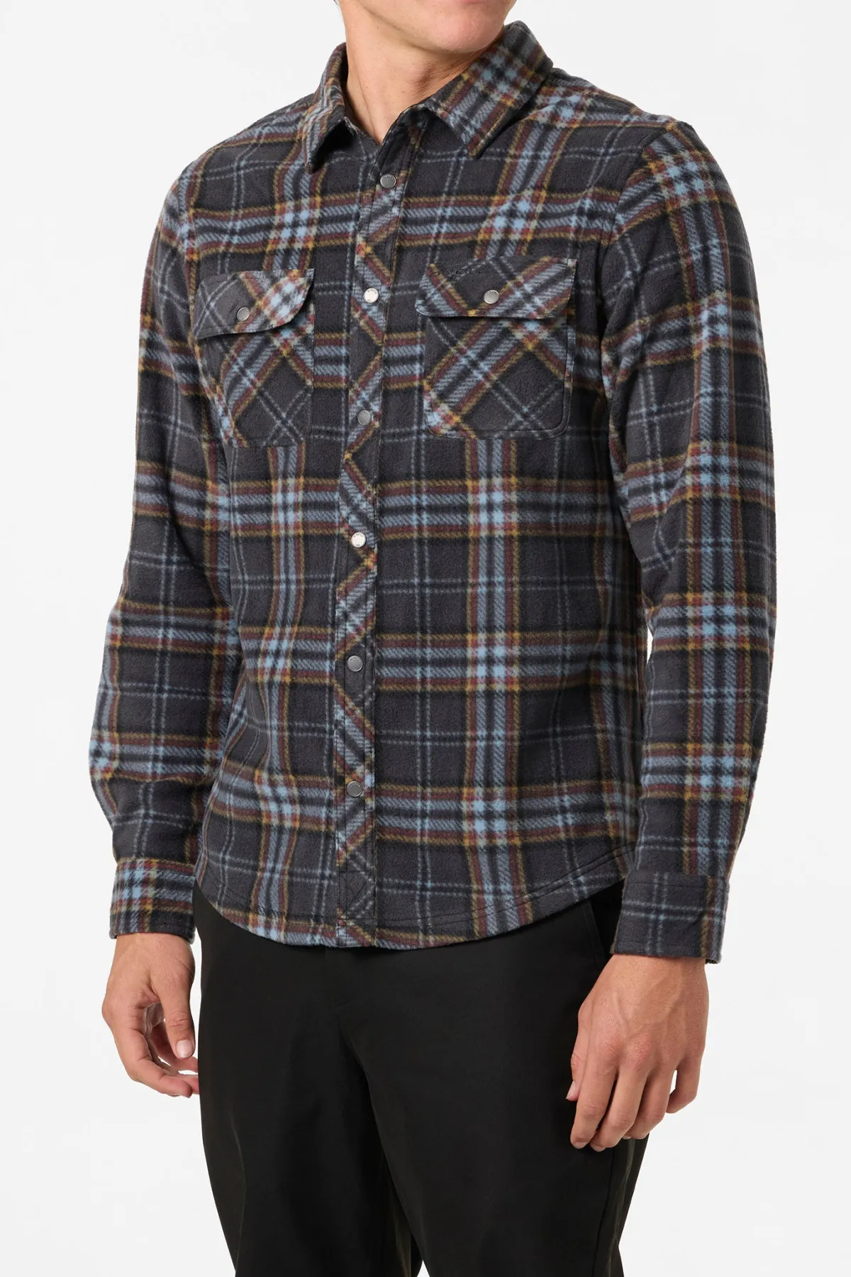 Shirts & Flannels^O'Neill Glacier Plaid Superfleece Standard Fit Long Sleeve Shirt - | phantom