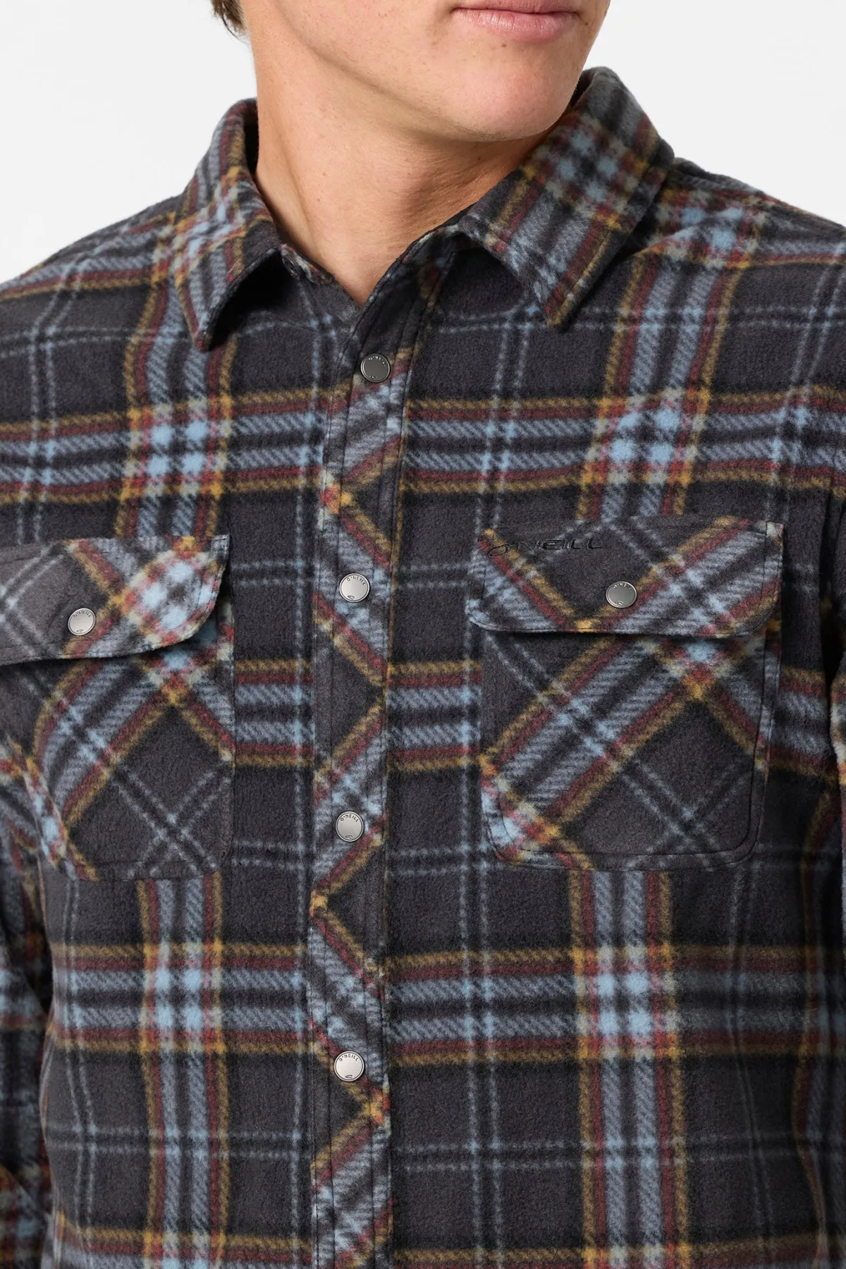 Shirts & Flannels^O'Neill Glacier Plaid Superfleece Standard Fit Long Sleeve Shirt - | phantom
