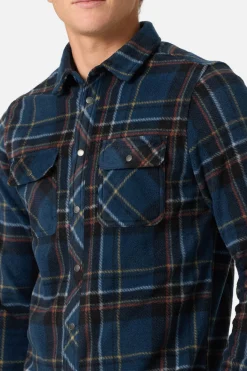 Shirts & Flannels^O'Neill Glacier Plaid Superfleece Standard Fit Long Sleeve Shirt midnight navy