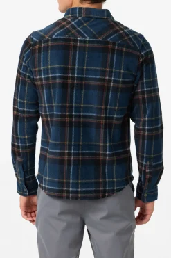 Shirts & Flannels^O'Neill Glacier Plaid Superfleece Standard Fit Long Sleeve Shirt midnight navy