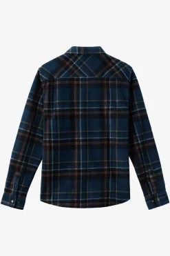 Shirts & Flannels^O'Neill Glacier Plaid Superfleece Standard Fit Long Sleeve Shirt midnight navy