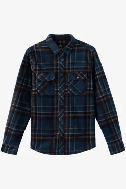 Hoodies & Fleece^O'Neill Glacier Plaid Superfleece Standard Fit Long Sleeve Shirt - | midnight navy
