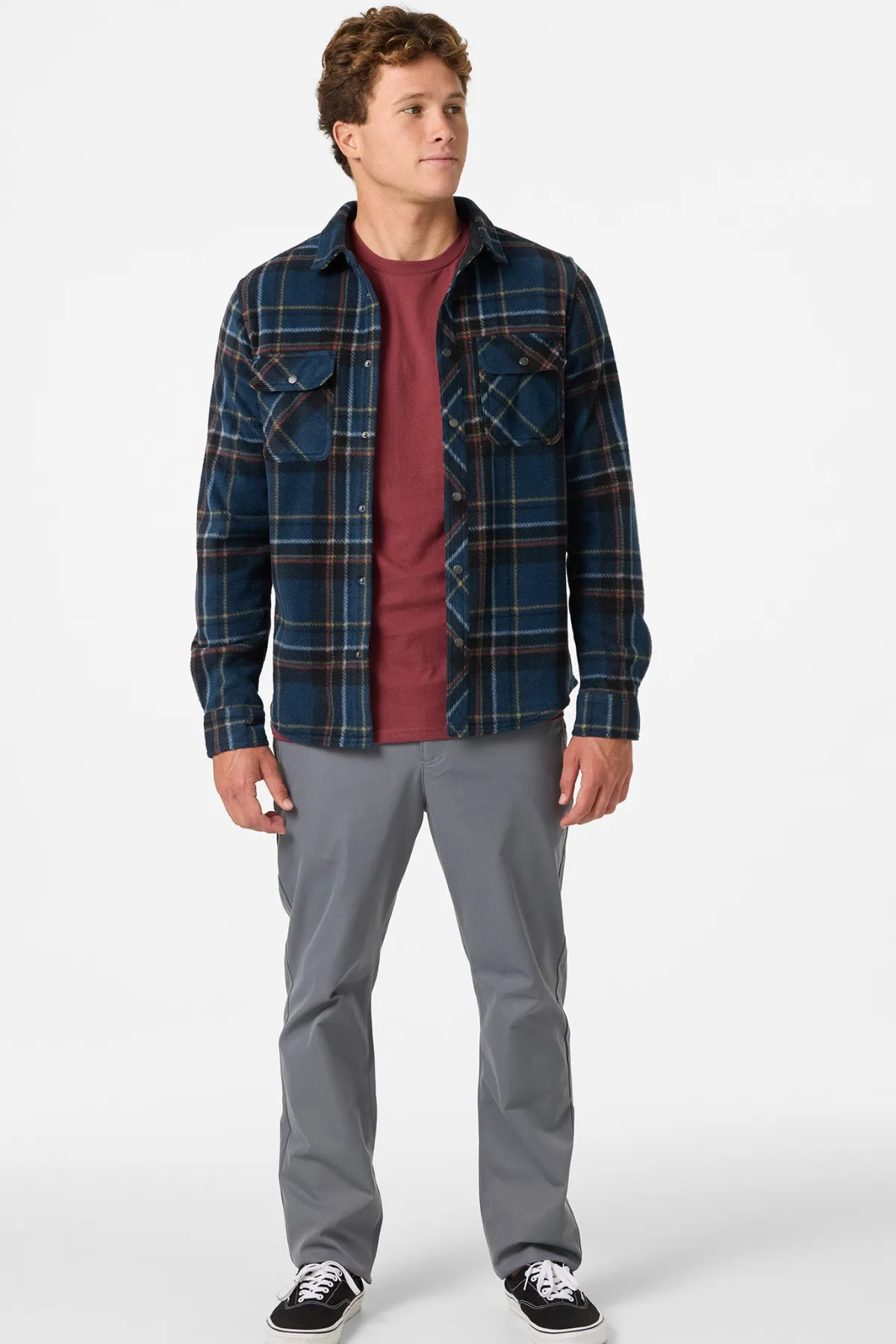 Hoodies & Fleece^O'Neill Glacier Plaid Superfleece Standard Fit Long Sleeve Shirt - | midnight navy