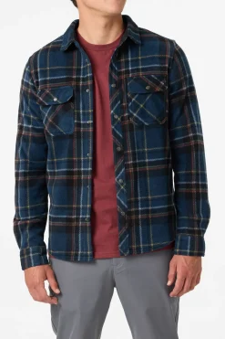 Hoodies & Fleece^O'Neill Glacier Plaid Superfleece Standard Fit Long Sleeve Shirt - | midnight navy
