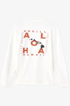Tees & Tanks^O'Neill Hawaii Layout Upf Ls Shirt Standard Fit Long Sleeve Tee - | white