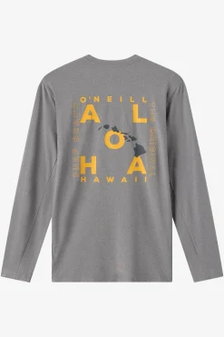 New Arrivals|Tees & Tanks^O'Neill Hawaii Layout Upf Ls Shirt Standard Fit Long Sleeve Tee - | gargoyle melange