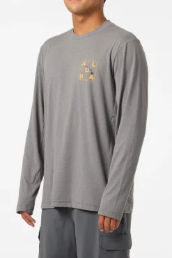 New Arrivals|Tees & Tanks^O'Neill Hawaii Layout Upf Ls Shirt Standard Fit Long Sleeve Tee - | gargoyle melange