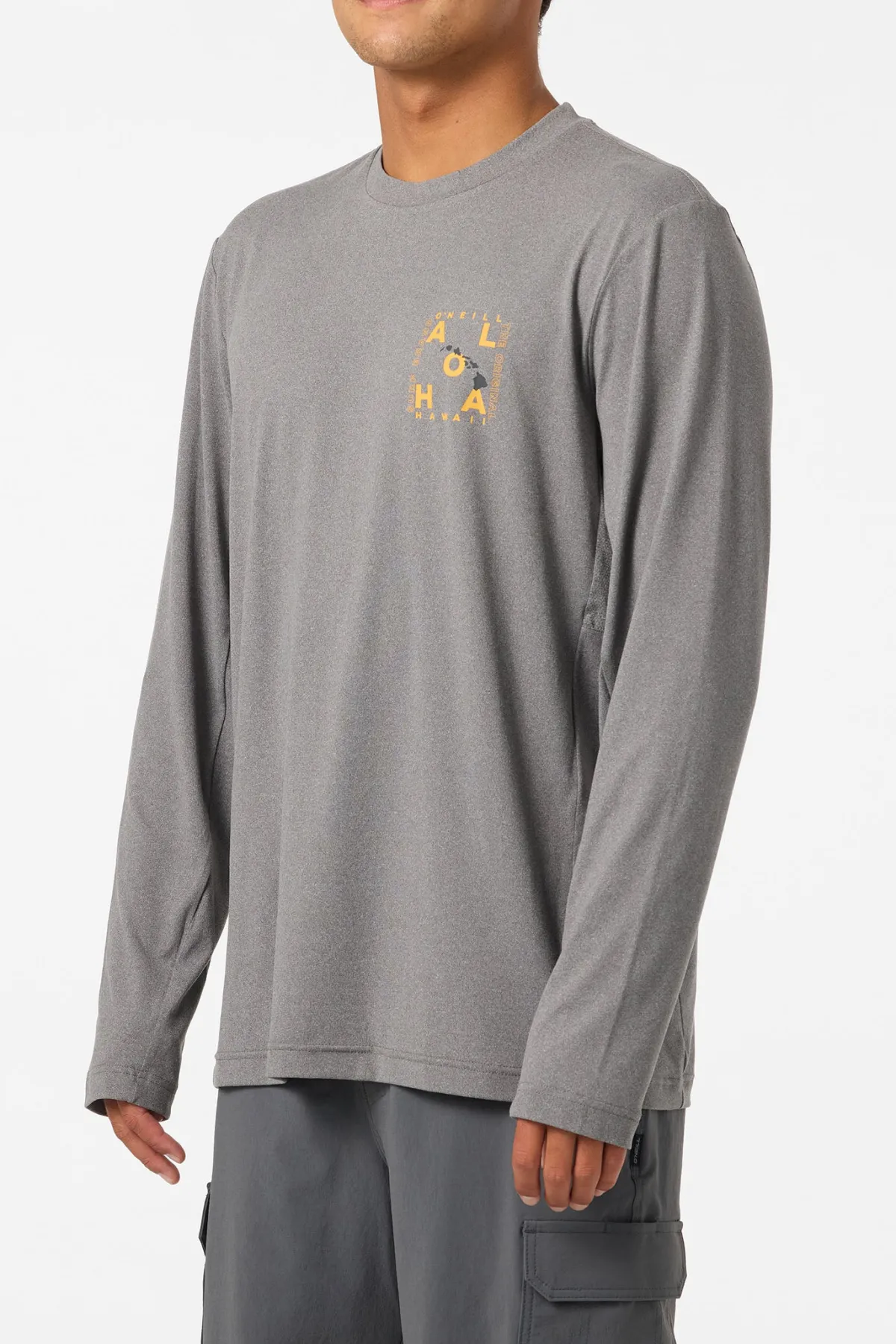 New Arrivals|Tees & Tanks^O'Neill Hawaii Layout Upf Ls Shirt Standard Fit Long Sleeve Tee - | gargoyle melange