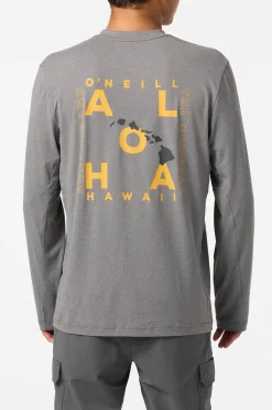 New Arrivals|Tees & Tanks^O'Neill Hawaii Layout Upf Ls Shirt Standard Fit Long Sleeve Tee - | gargoyle melange