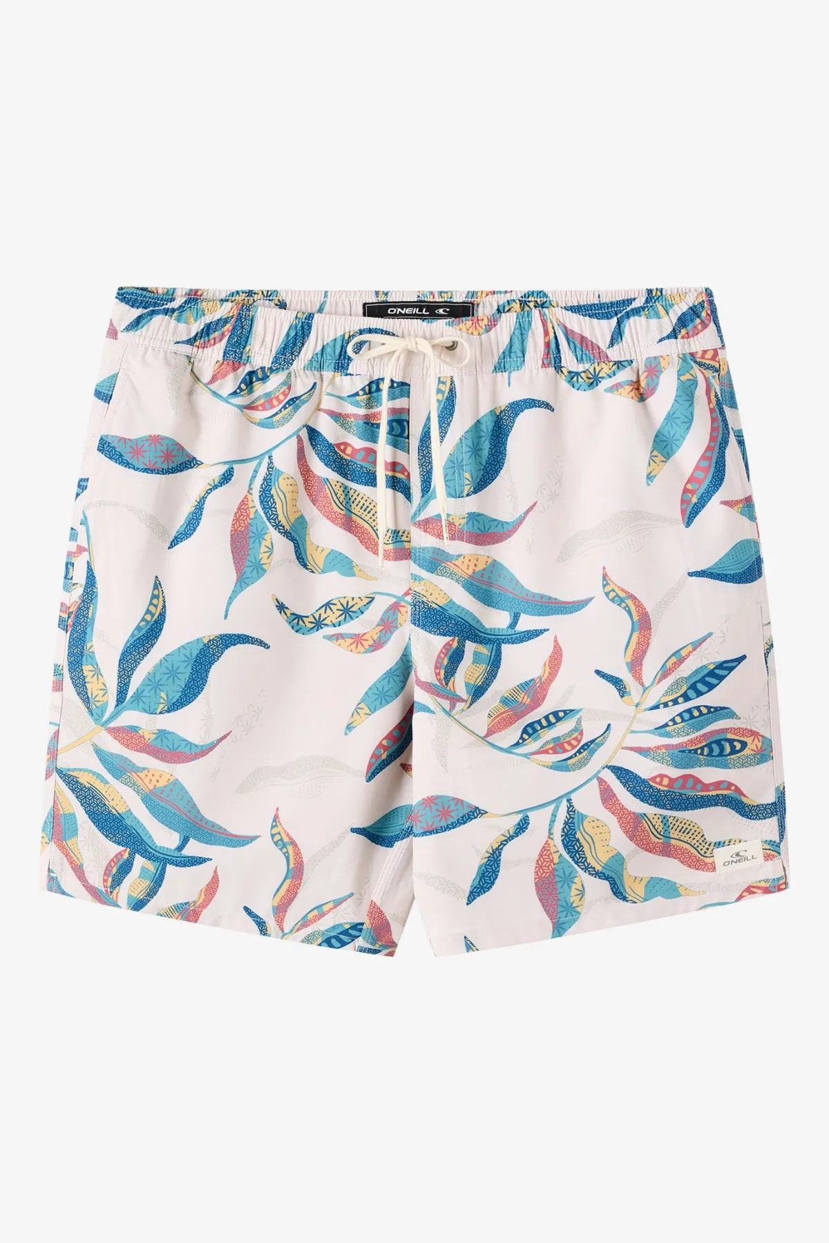 Short Length^O'Neill Hermosa Elastic Waist Lined 17" Swim Trunks Trunks - | cream 3