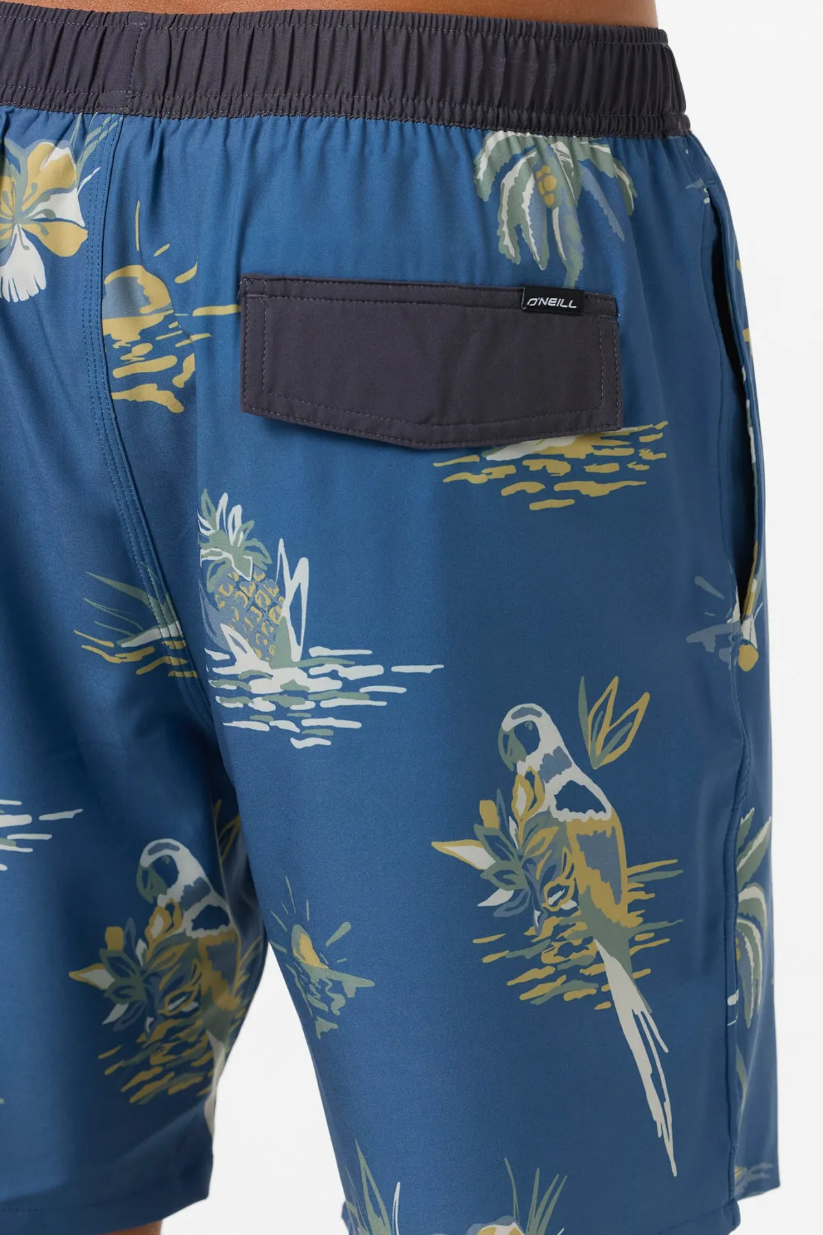 Short Length^O'Neill Hermosa Light Lined Elastic Waist 17" Swim Trunks Trunks - | indigo