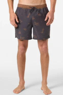 Boardshorts New Arrivals|Short Length^O'Neill Hermosa Retro 17" Elastic Waist Swim Trunks Trunks - | phantom