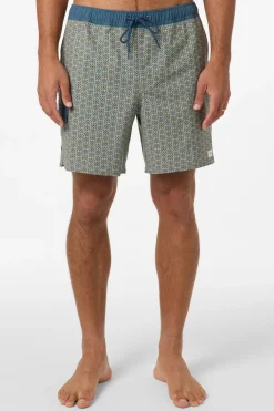 Boardshorts New Arrivals|Short Length^O'Neill Hermosa Retro 17" Elastic Waist Swim Trunks Trunks - | seagrass
