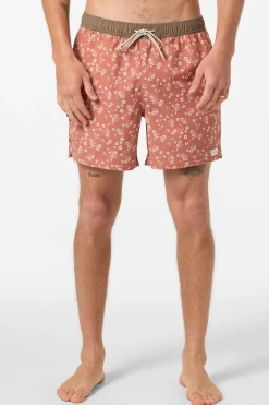 Boardshorts New Arrivals|Short Length^O'Neill Hermosa Retro 17" Elastic Waist Swim Trunks Trunks - | chutney