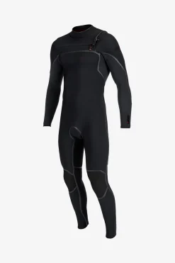 Full Suits^O'Neill Hyperfreak Fire 4/3MM+ Chest Zip Full Wetsuit - | blk/blk