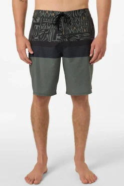 Performance^O'Neill Hyperfreak Heat Hawaii 20" Boardshorts dark olive