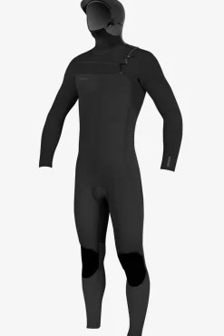 Full Suits^O'Neill Hyperfreak 5/4+MM Chest Zip Full W/hood - | black/black