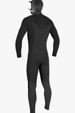 Full Suits^O'Neill Hyperfreak 5/4+MM Chest Zip Full W/hood - | black/black