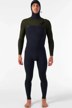 Full Suits^O'Neill Hyperfreak 4/3+MM Chest Zip Full W/hood - Blk/ranger |