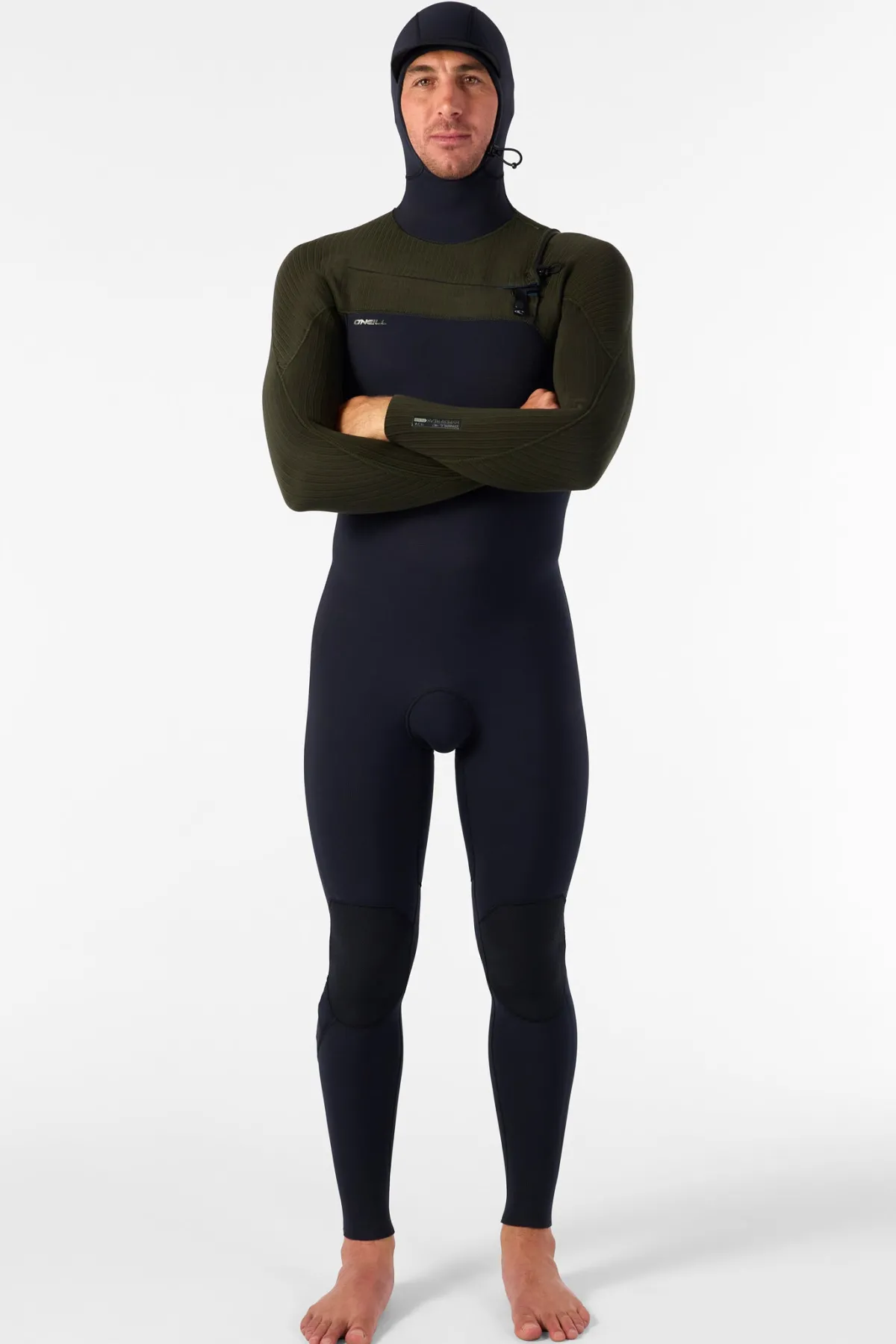 Full Suits^O'Neill Hyperfreak 4/3+MM Chest Zip Full W/hood - Blk/ranger |