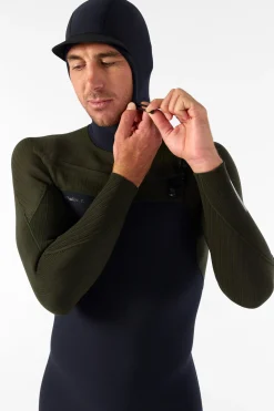 Full Suits^O'Neill Hyperfreak 4/3+MM Chest Zip Full W/hood - Blk/ranger |