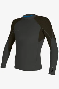 Neoprene Tops^O'Neill Hyperfreak 1.5MM Long Sleeve Top - Raven/arm |