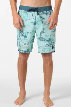 Boardshorts New Arrivals|Mid Length^O'Neill Hyperfreak Mysto Scallop 19" Boardshorts - | canal blue