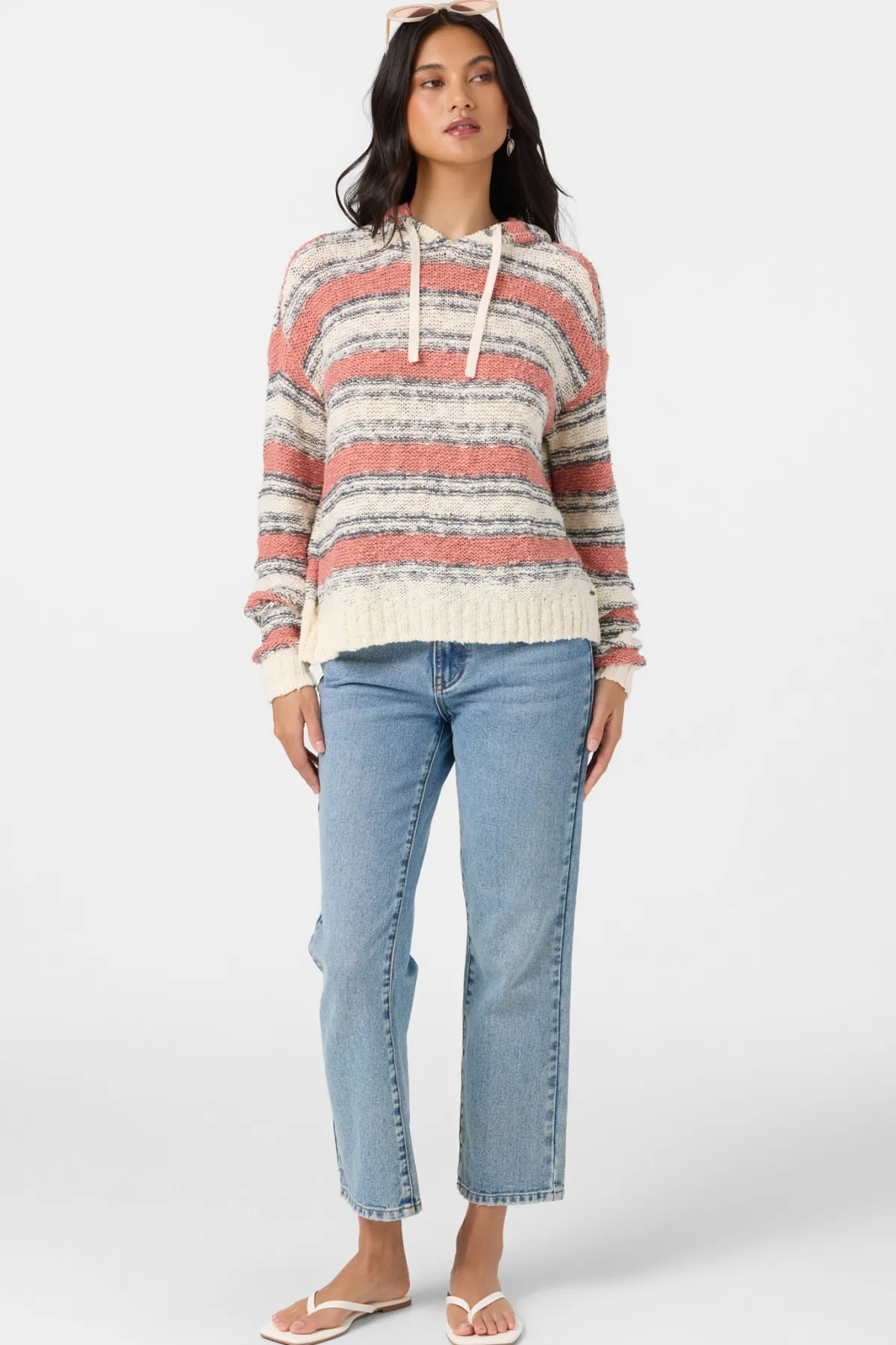 Sweaters, Hoodies & Fleece^O'Neill Jayne Stripe Long Sleeve Sweater - | winter white