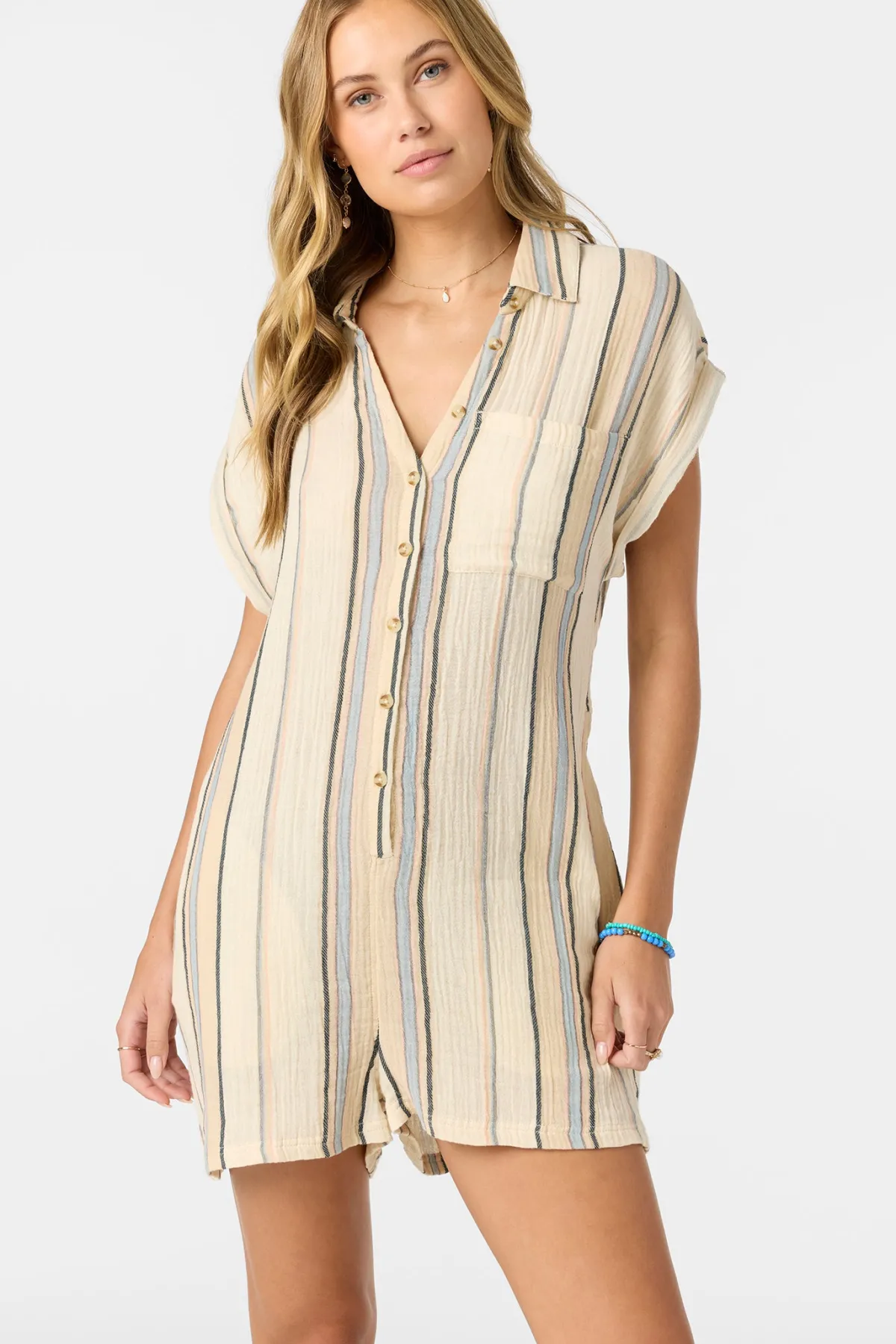 Jumpsuits & Rompers^O'Neill Kamilla Stripe Romper - | tapioca