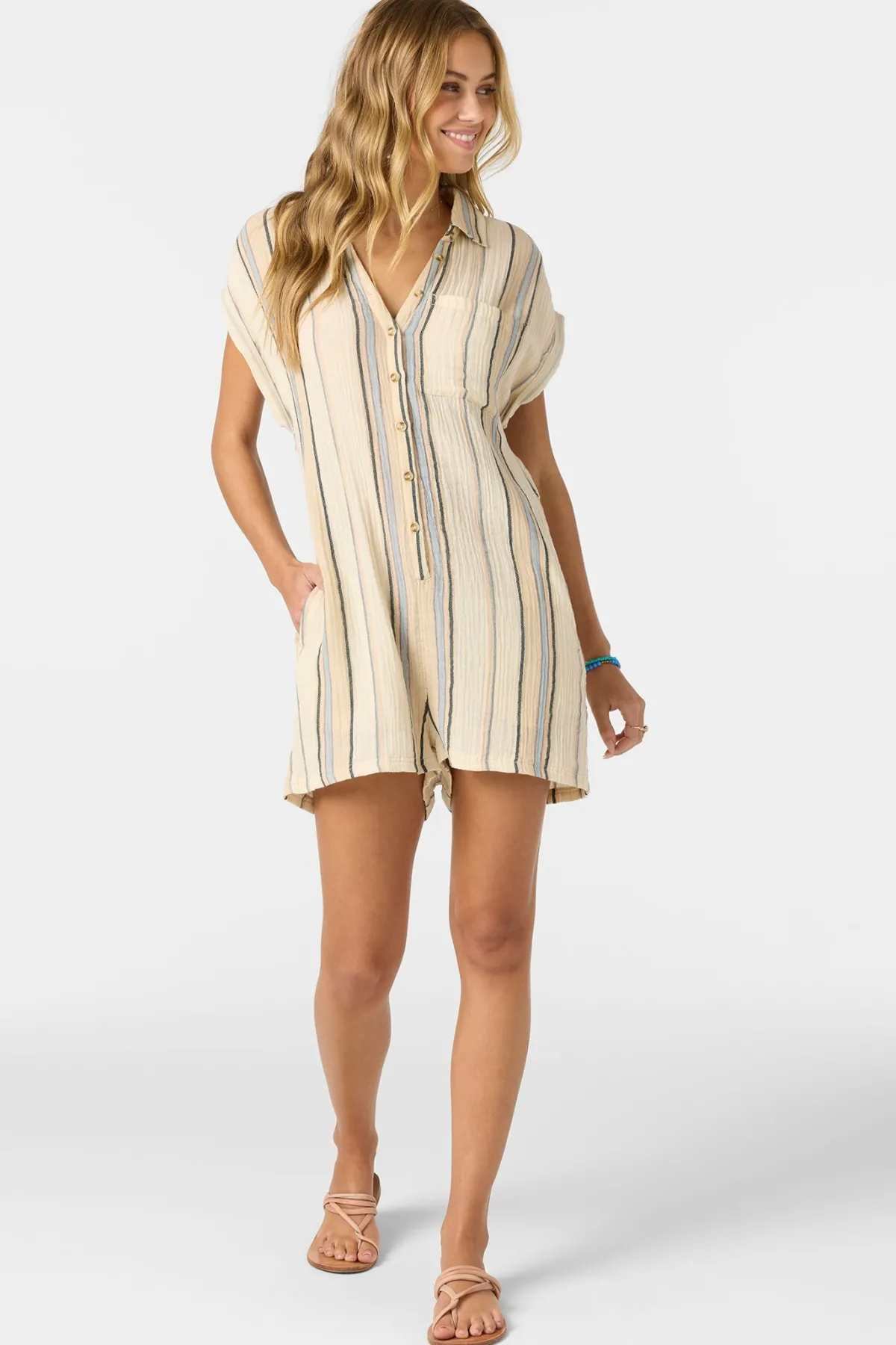 Jumpsuits & Rompers^O'Neill Kamilla Stripe Romper - | tapioca