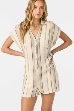 Jumpsuits & Rompers^O'Neill Kamilla Stripe Romper - | tapioca