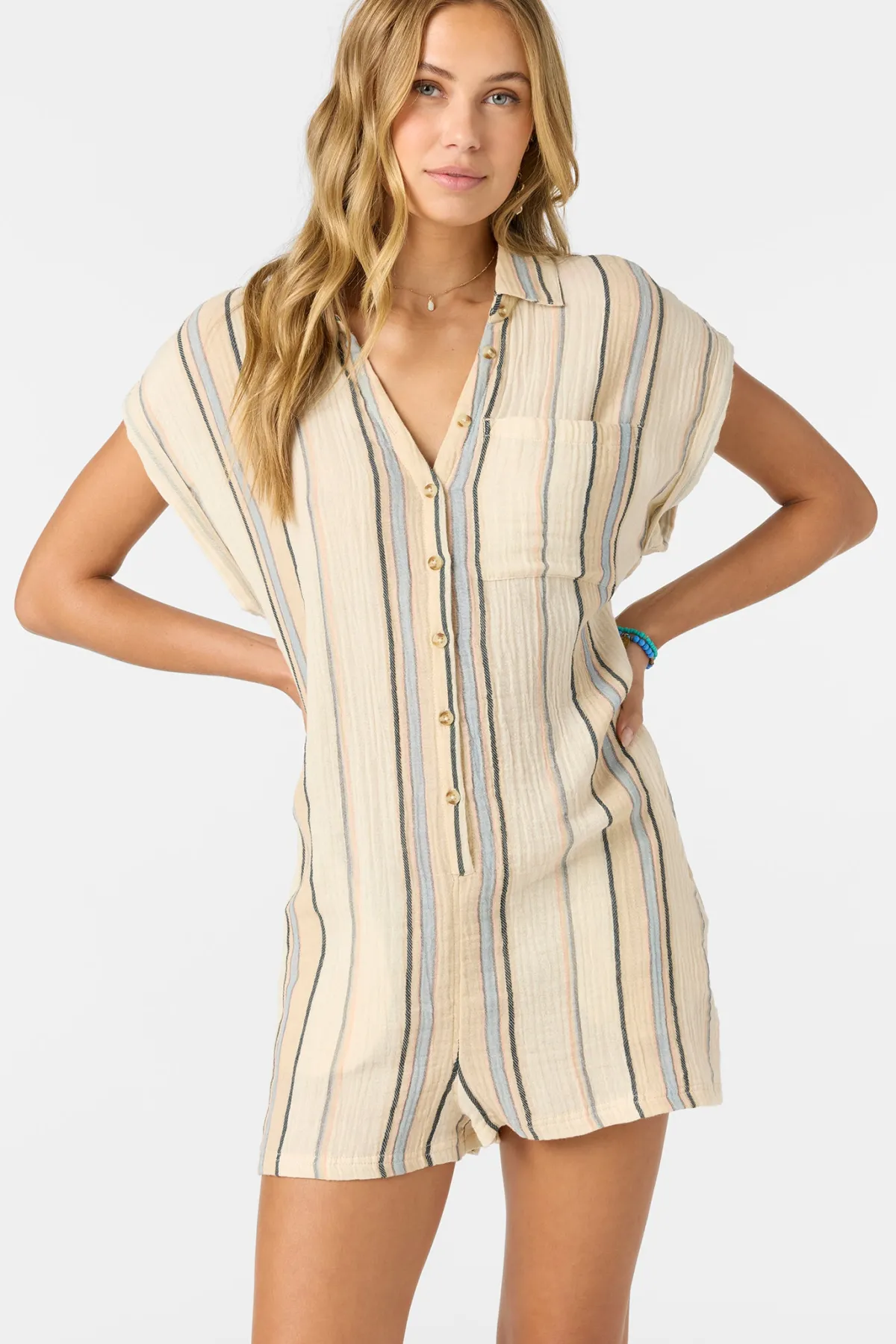 Jumpsuits & Rompers^O'Neill Kamilla Stripe Romper - | tapioca