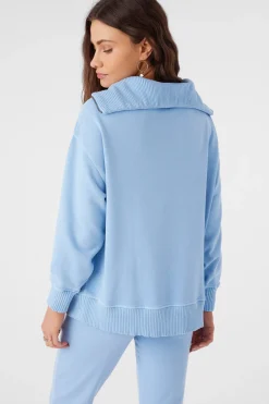 Sweaters, Hoodies & Fleece^O'Neill Karma Mock Zip Crew Neck Fleece - | chambray