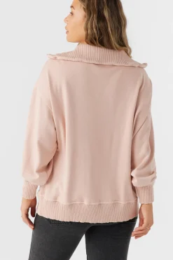 Sweaters, Hoodies & Fleece^O'Neill Karma Mock Zip Crew Neck Fleece - | rose dust