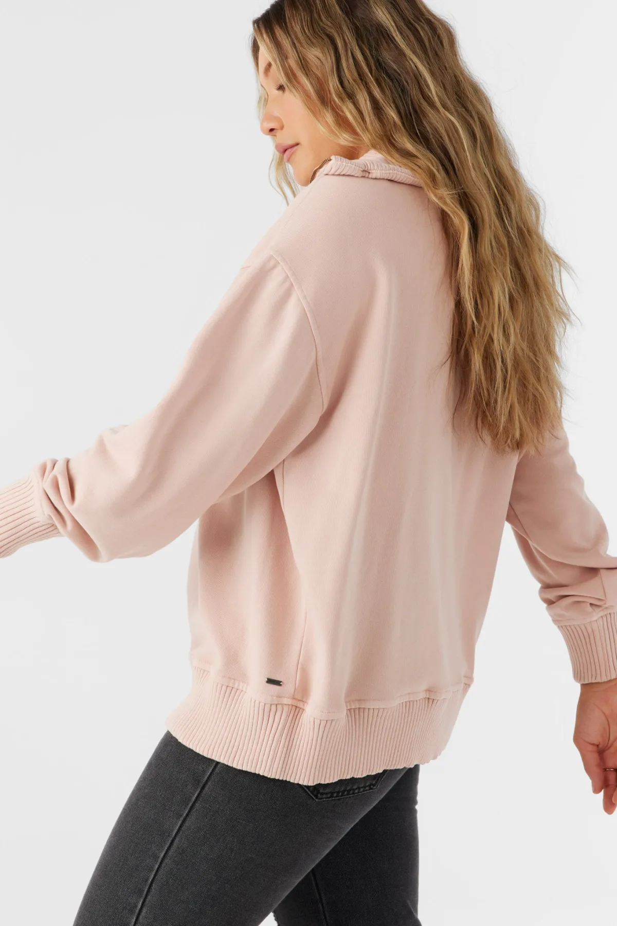 Sweaters, Hoodies & Fleece^O'Neill Karma Mock Zip Crew Neck Fleece - | rose dust