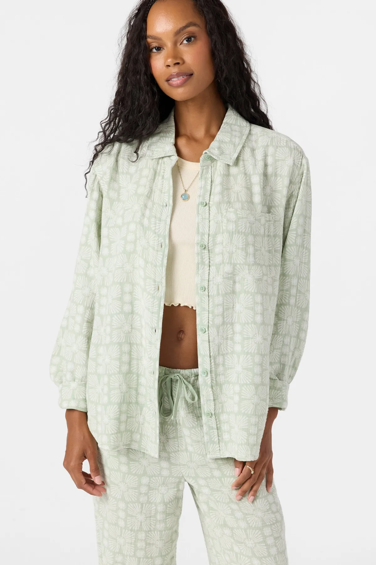 Tops^O'Neill Leni Relaxed Geo Long Sleeve Top - | seafoam