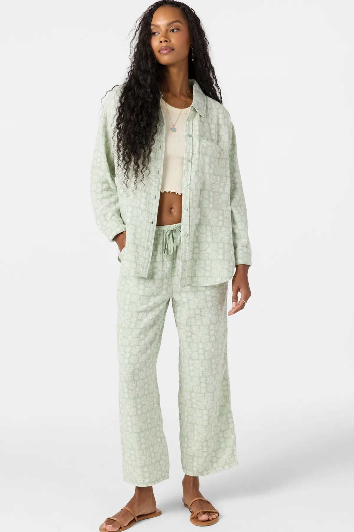 Tops^O'Neill Leni Relaxed Geo Long Sleeve Top - | seafoam