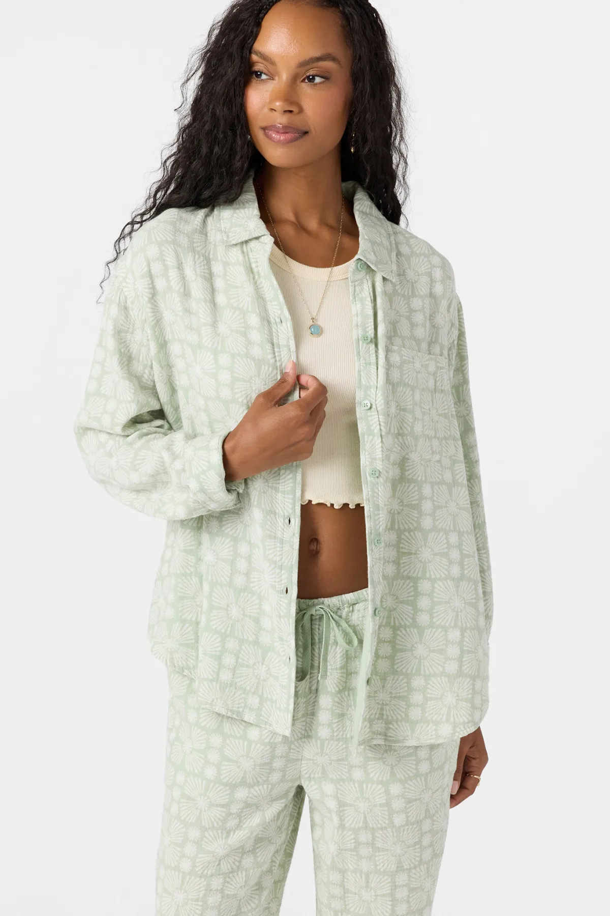Tops^O'Neill Leni Relaxed Geo Long Sleeve Top - | seafoam