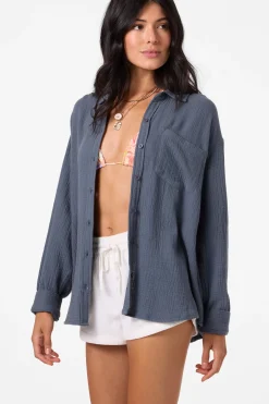 Tops^O'Neill Leni Relaxed Long Sleeve Top - | slate