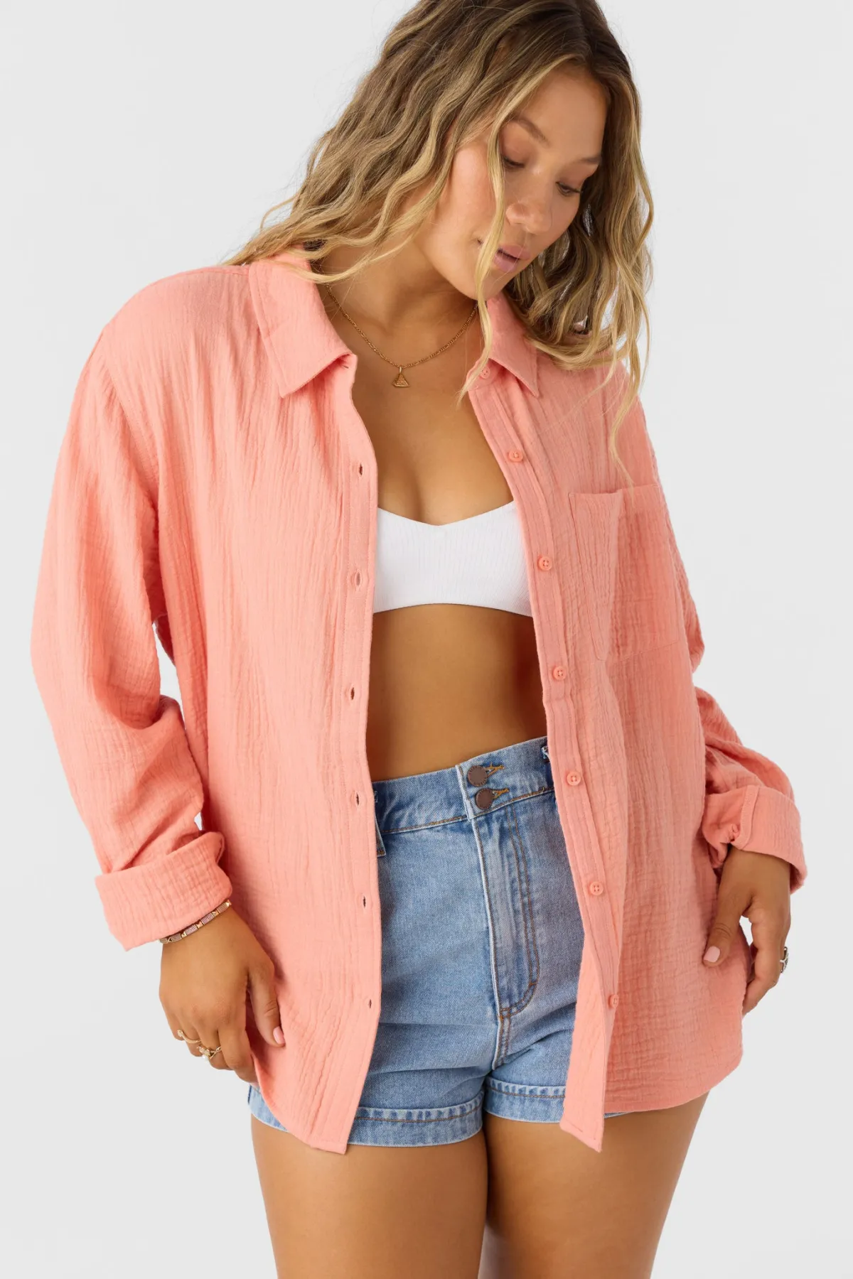 Tops^O'Neill Leni Relaxed Long Sleeve Top - | canyon clay