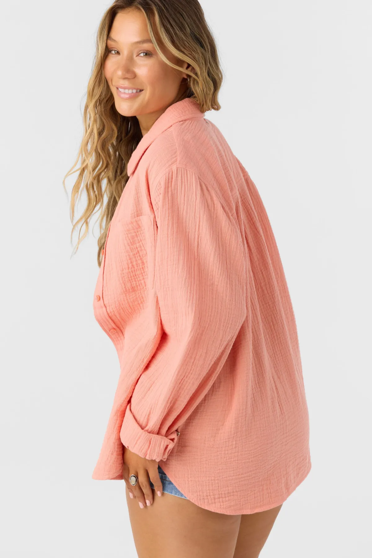 Tops^O'Neill Leni Relaxed Long Sleeve Top - | canyon clay