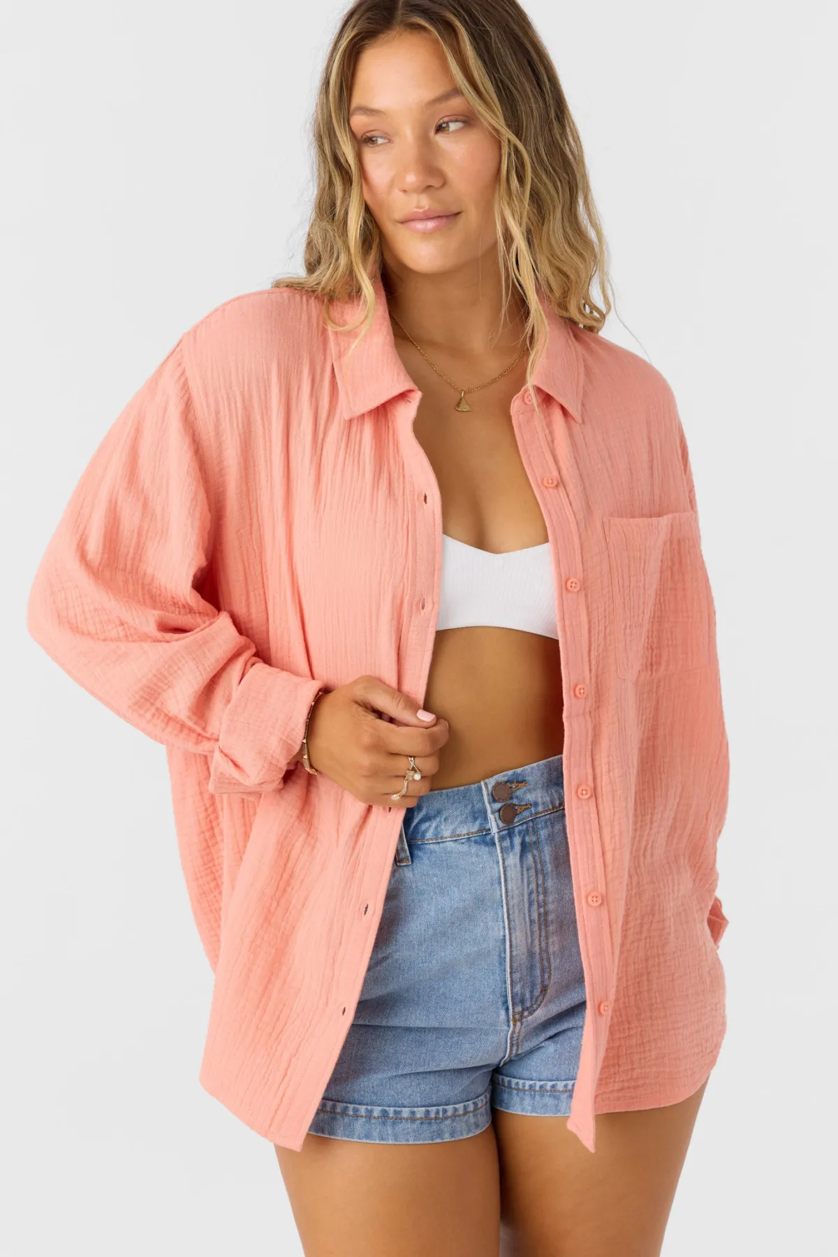 Tops^O'Neill Leni Relaxed Long Sleeve Top - | canyon clay